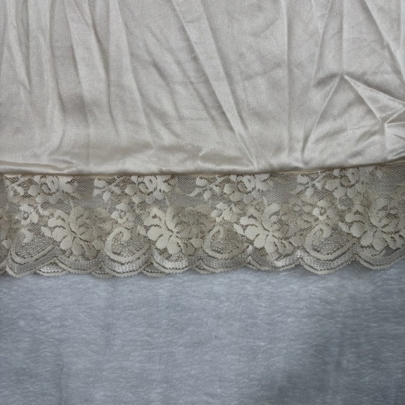 VTG JC Penney Fantasio Lace Floral Cream Slip Skirt Dress Women's Medium - Picture 2 of 8